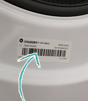 Seriennummer Waschmaschine Etikett
